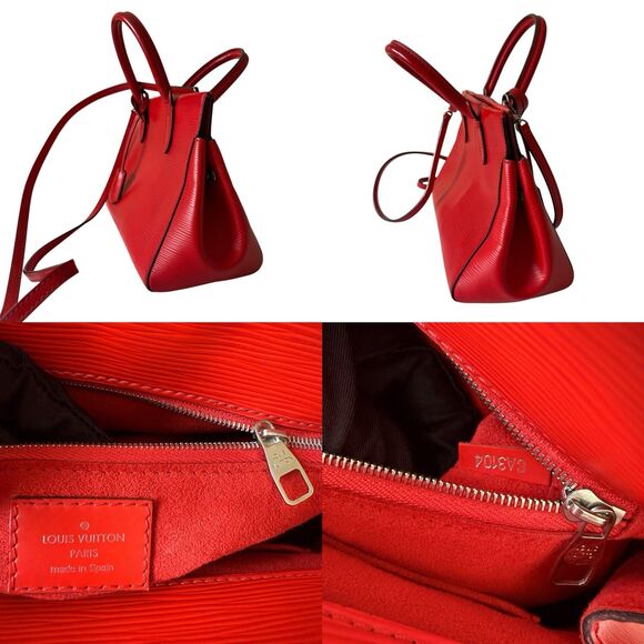 Louis Vuitton Marly Red Epi Leather Satchel Bag With Removable Strap Handbag - Picture 5 of 6
